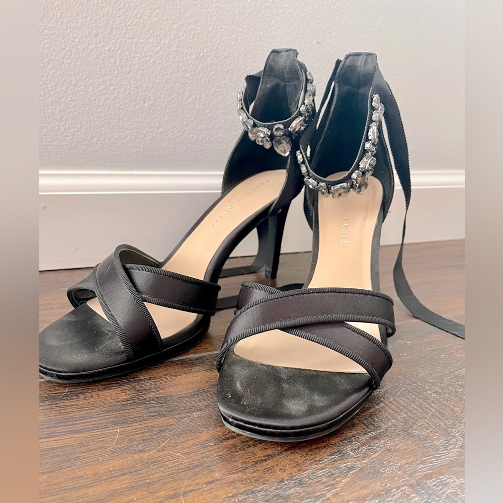 Kelly and Katie Black lace up heel